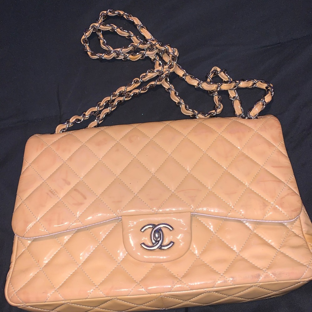 Chanel Double Flap Patent Jumbo Classic